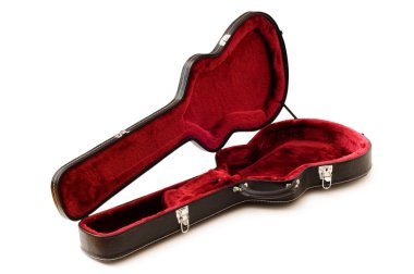 gitar kutusu üzerinde beyaz izole