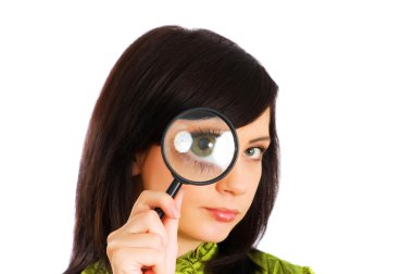 Girl's eye magnified clipart