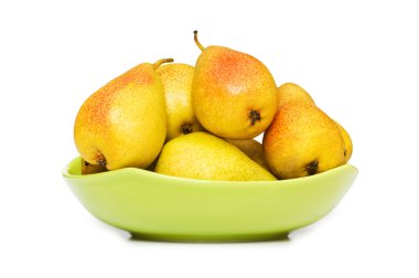 Plate full of pears isolated clipart