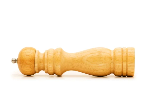 Wooden pepper mill isolated — Stock Photo, Image