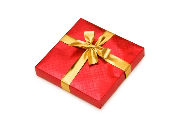 Червона подарункова коробка ізольована — стокове фото