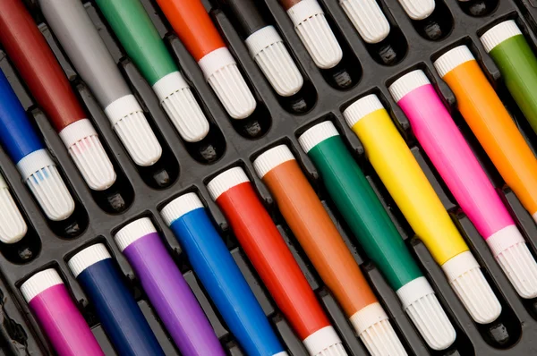 stock image Set of colourful pencils in the box