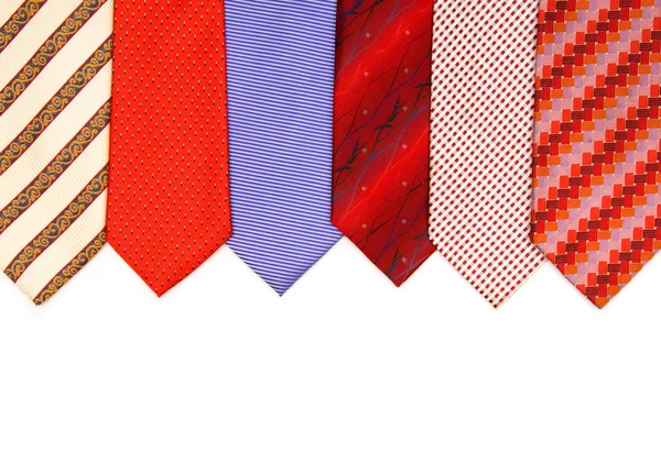 Выбор галстуков, изолированных на белом — стоковое фото