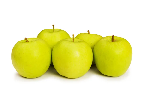 Green apples isolated on the white — Stock Photo, Image