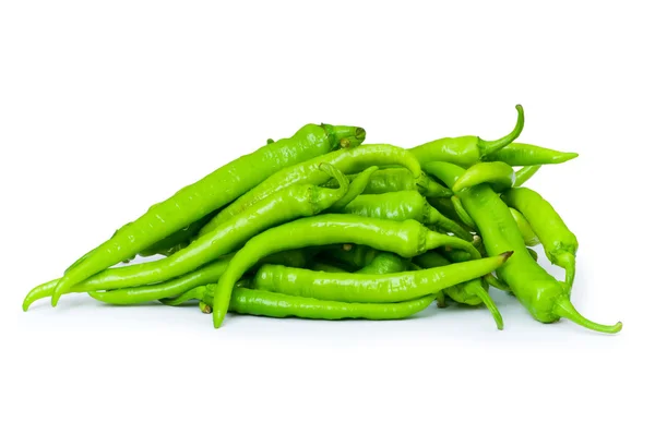 Green peppers isolated on the white f — Stock Photo, Image
