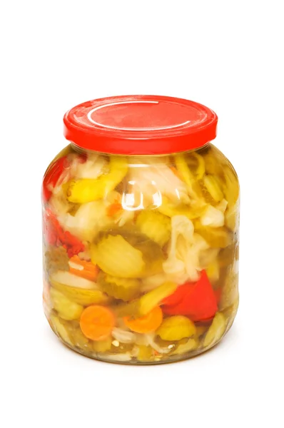 Pickels jar 孤立在白色 — 图库照片