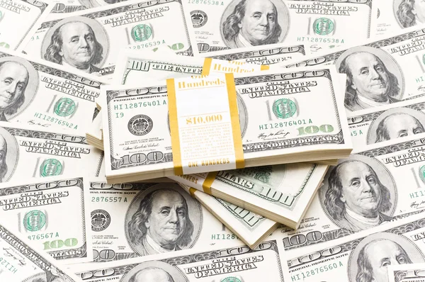 Background with many american dollars — Stock Photo, Image