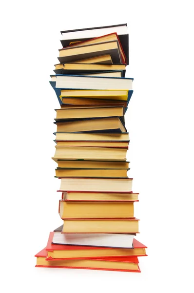 Montón de libros aislados en el blanco — Foto de Stock