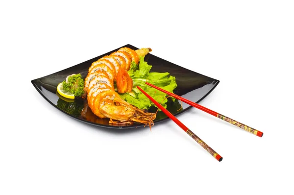 Sushi și crab izolate pe alb — Fotografie, imagine de stoc