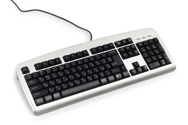 孤立在白色的银色键盘 — 图库照片