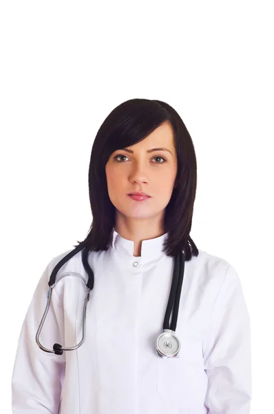 Ärztin isoliert auf der weißen Seite — Stockfoto