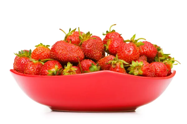 Red strawberries isolated on the white — Stock Photo, Image