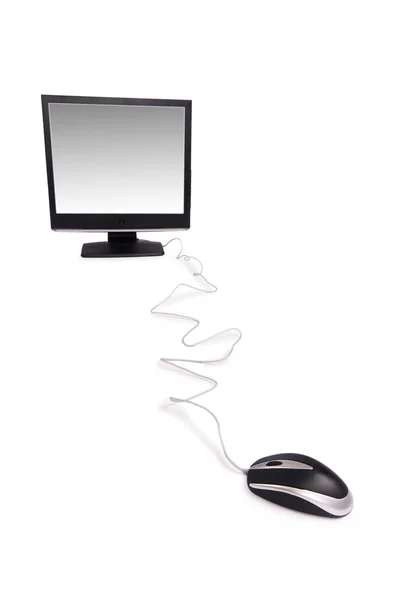 Computador desktop isolado no branco — Fotografia de Stock