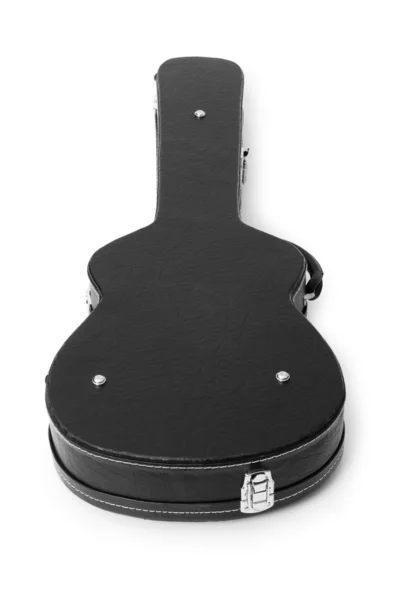 Zwarte gitaar koffer geïsoleerd — Stockfoto