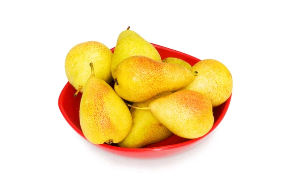 Bord vol van peren geïsoleerd — Stockfoto