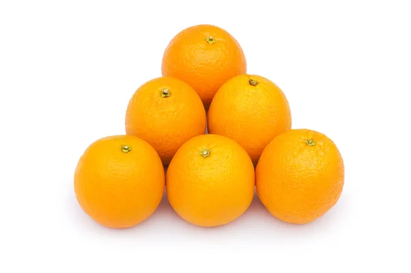 Mela e arance isolate sul bianco — Foto Stock