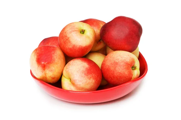 stock image Red nectarines isolated on the white