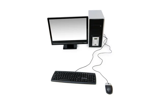 Izole düz ekranlı bilgisayar — Stok fotoğraf