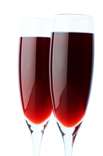 Dos copas de vino en el blanco — Foto de Stock