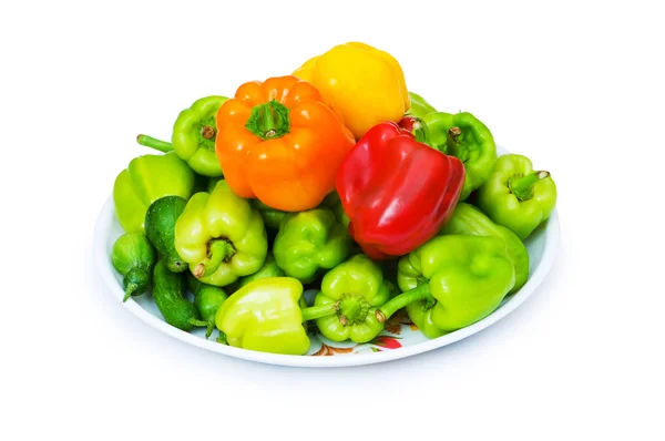 Πιπεριές, απομονωμένη στο λευκό — Φωτογραφία Αρχείου