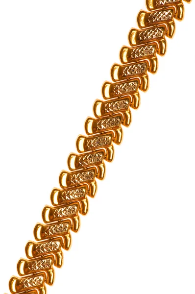 Zlatý řetěz izolovaných na bílém — Stock fotografie