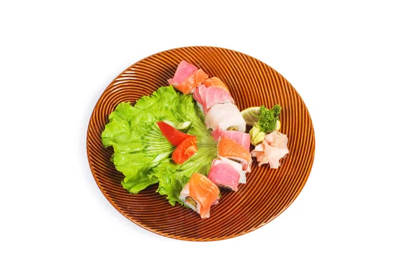 stock image Sushi plate isolated on the white