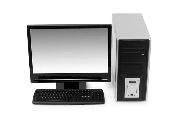 Desktopcomputer geïsoleerd op de witte — Stockfoto