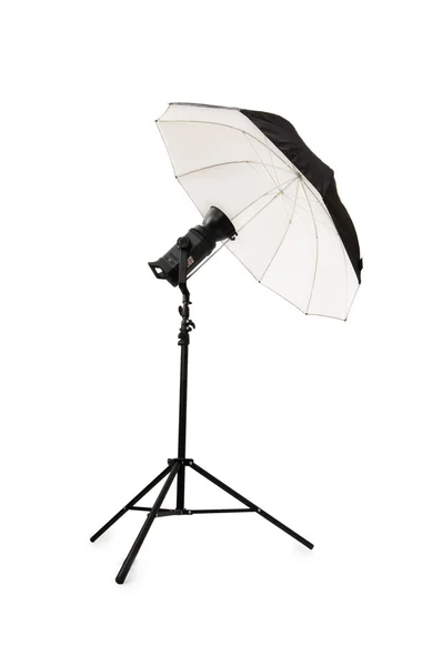 Parapluie studio noir isolé — Photo