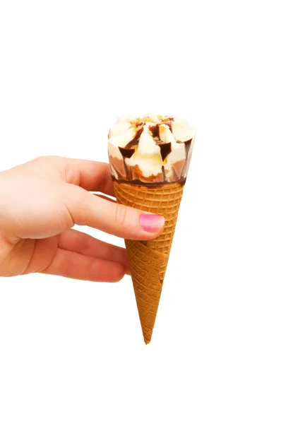 아이스크림 콘은 흰색 절연 — 스톡 사진