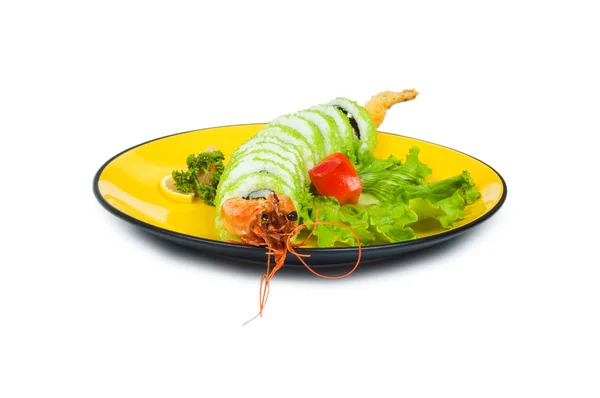 Sushi og krabbe isolert på hvitt – stockfoto