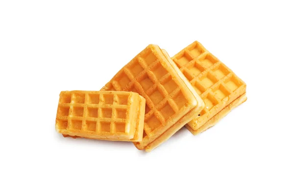 Three pieces of belgian waffles isolated — Stock Photo, Image