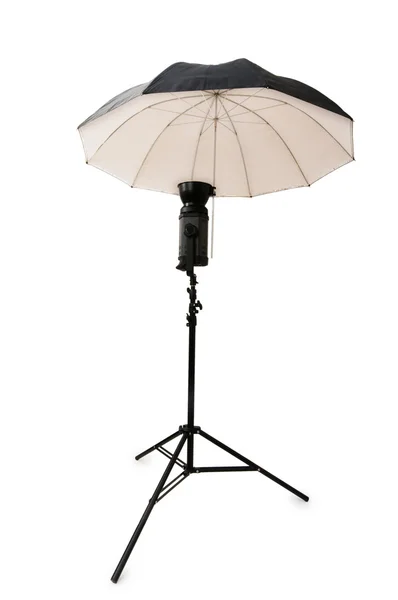 Zwarte studio paraplu geïsoleerd — Stockfoto