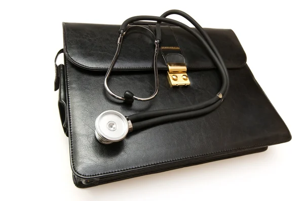 Artsen geval met stethoscoop — Stockfoto