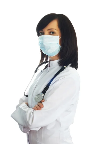 Vrouwelijke arts geïsoleerd op de witte — Stockfoto