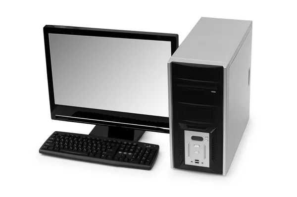 Настільний комп'ютер ізольовано на білому — стокове фото