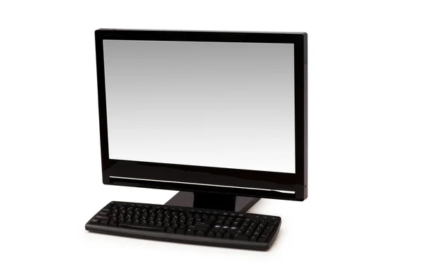 데스크톱 컴퓨터는 흰색 절연 — 스톡 사진