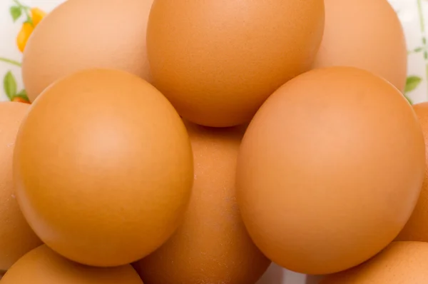 Zblízka hnědých vajíček — Stock fotografie