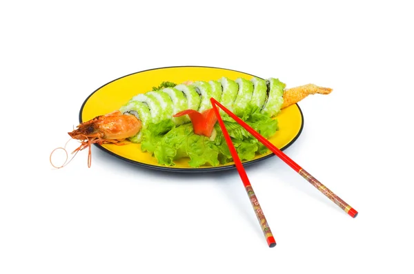 Sushi and crab isolated on the white — Stock Photo, Image