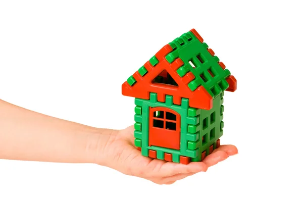 House in hand isolated Royalty Free Stock Photos