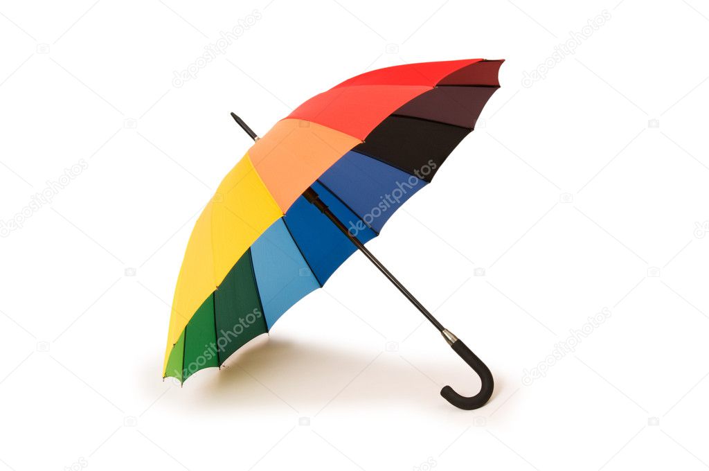 Colourful umbrella isolated