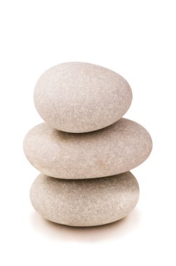 Stack of pebbles isolated on the white clipart