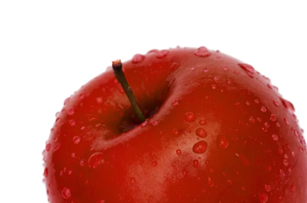 Κόκκινο μήλο με τη δροσιά που έχουν απομονωθεί — Φωτογραφία Αρχείου