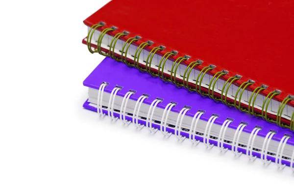 Fechar de dois cadernos isolados — Fotografia de Stock