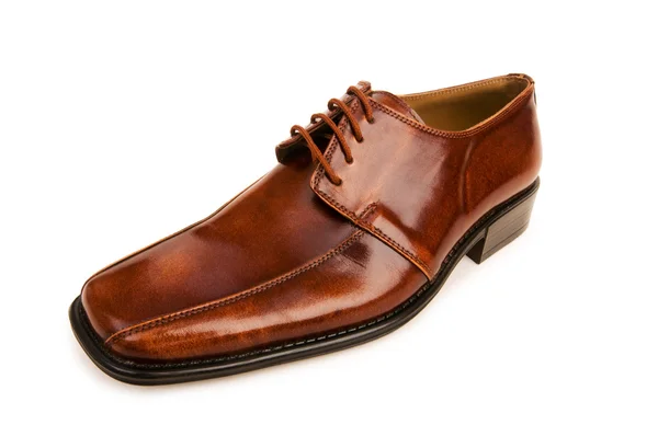 Bruine schoenen geïsoleerd op de witte — Stockfoto