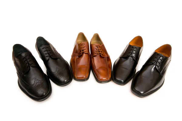 Wybór męskie buty na białym tle — Zdjęcie stockowe