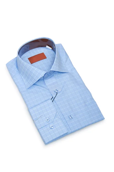 Stripet skjorte isolert på hvit – stockfoto