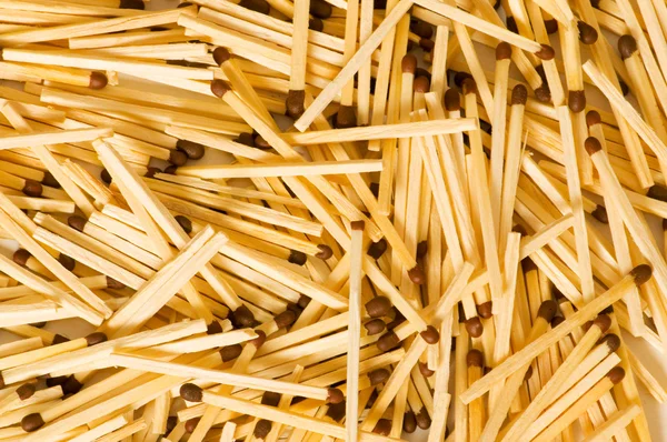 Group of wooden matches arranged — Stock Photo, Image