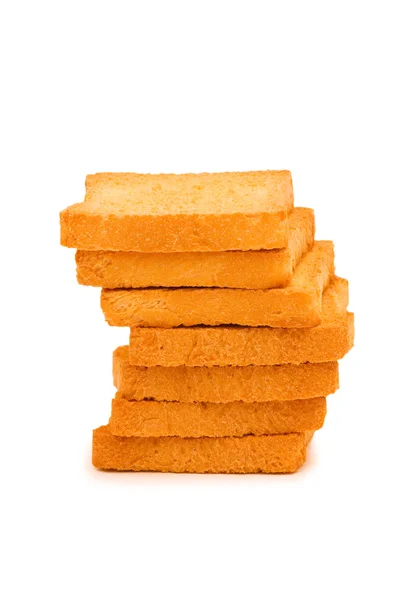 Stack of fresh toasts isolated — Stock Photo, Image