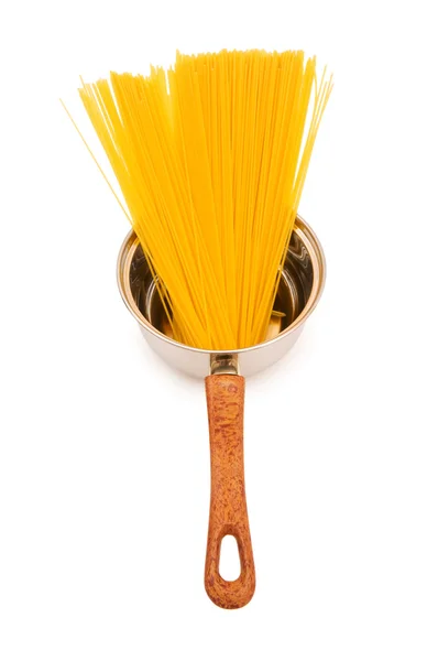 Pote de espagueti aislado en el blanco — Foto de Stock