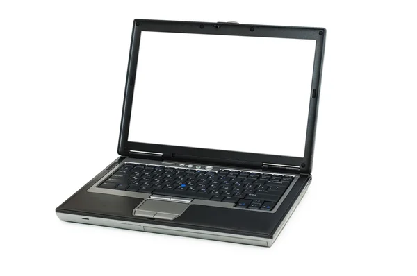 Srebrny laptopa na białym tle — Zdjęcie stockowe